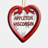 Appleton Wisconsin Coeur ornement de Noël (Gauche)