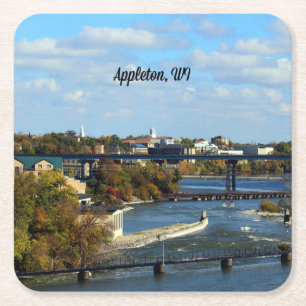 Appleton, Wisconsin landschapsfoto Vierkante Kartonnen Onderzetter
