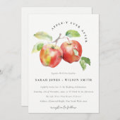 Appley Ever After Apple Watercolor Wedding Kaart (Voorkant / Achterkant)