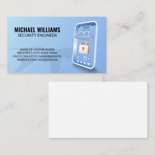 Application mobile de sécurité | Carte du monde (Devant / Derrière)