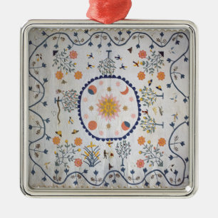 Applique quilt met zon, maan, sterren metalen ornament