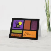 Applique Style Patchwork Halloween Kaart (Voorkant)