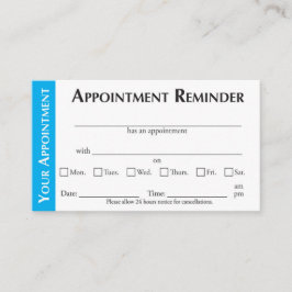 Appointment Reminder Cards - Light Blue Contactkaartje
