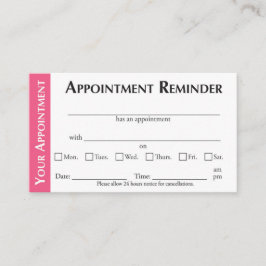 Appointment Reminder Cards - Pink Contactkaartje