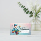 Appointment Reminder House Cleaning Housekeeping Visitekaartje (Staand voorkant)