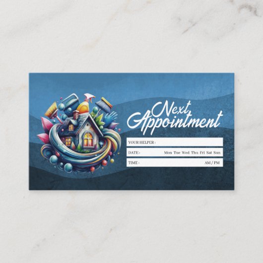 Appointment Reminder House Cleaning Housekeeping Visitekaartje (Voorkant)