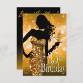 Apportez or de carte d'anniversaire d'étincelle de (Devant / Derrière)