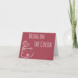 Apportez sur la carte de voeux de cacao