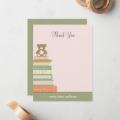 Apportez Un Baby shower De Livre Merci Cartes (Ros (Devant/Arrière en situation)