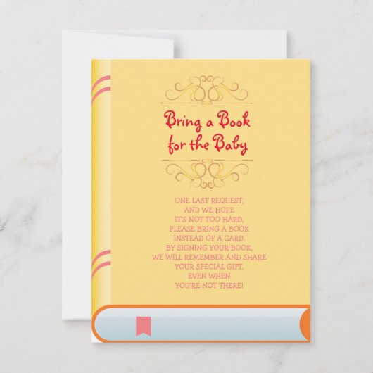 APPORTEZ UN LIVRE Carte Baby shower de couverture  (Devant)