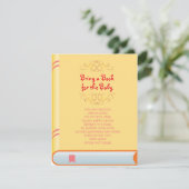 APPORTEZ UN LIVRE Carte Baby shower de couverture  (Debout devant)