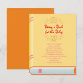 APPORTEZ UN LIVRE Carte Baby shower de couverture  (Devant / Derrière)