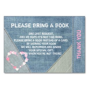 Apportez un livre - Denim/Jeans Cartes Baby shower