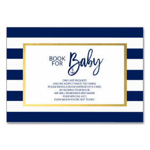 Apportez un livre Marine Bleu cartes de Baby showe