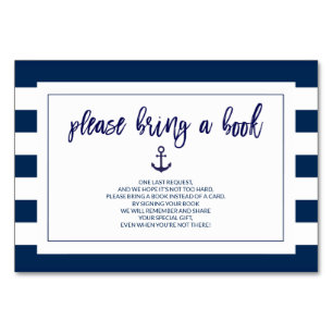 Apportez un livre Marine Bleu cartes de Baby showe