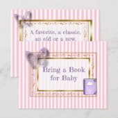 Apportez un livre pour la carte Baby shower bébé (Devant / Derrière)