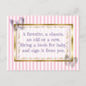 Apportez un livre pour la carte Baby shower bébé (Dos)