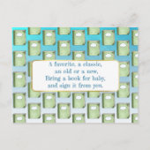 Apportez un livre pour la carte Baby shower bébé (Dos)