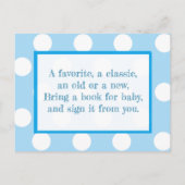 Apportez un livre pour la carte Baby shower bébé (Dos)