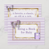 Apportez un livre pour la carte Baby shower bébé (Devant / Derrière)