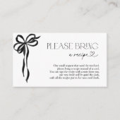 Apportez Une Carte De Bow Bow Noire À Recette (Devant)