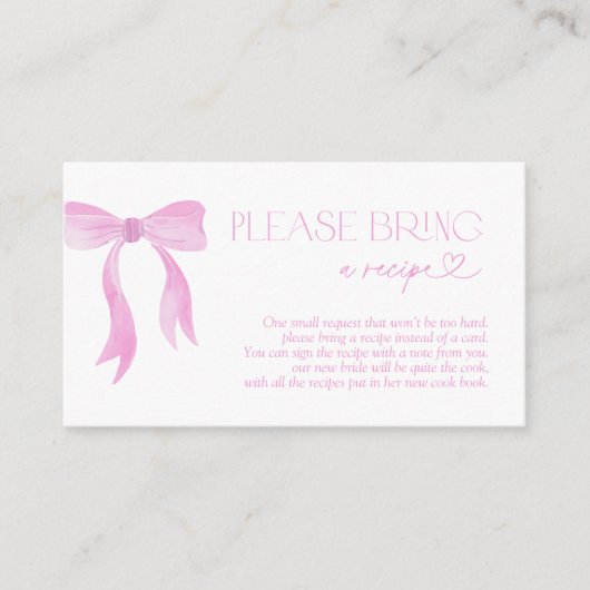 Apportez Une Carte De Bow Bow Rose Recette (Devant)