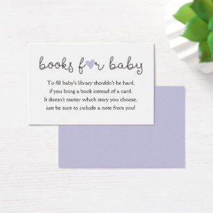 Apportez une carte de demande de livre Baby shower