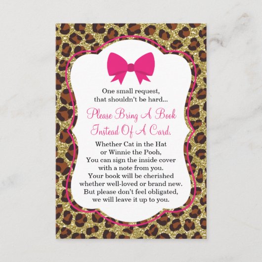 Apportez Une Carte De Livre, Baby shower, Cheetah (Devant)