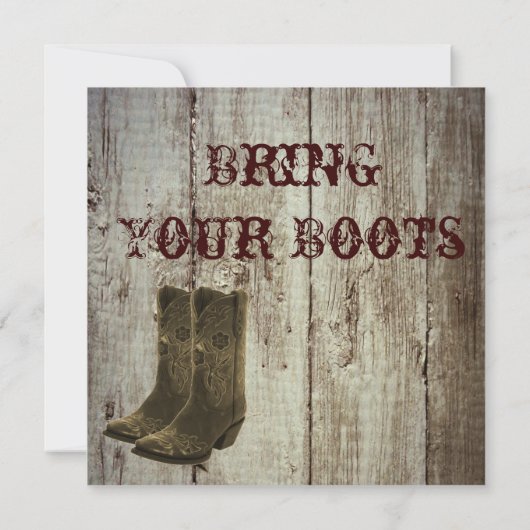 Apportez vos bottes épousant des invitations (Dos)