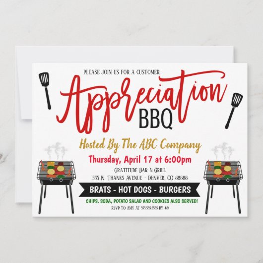 Appréciation BBQ Grill Out Invitation (Devant)