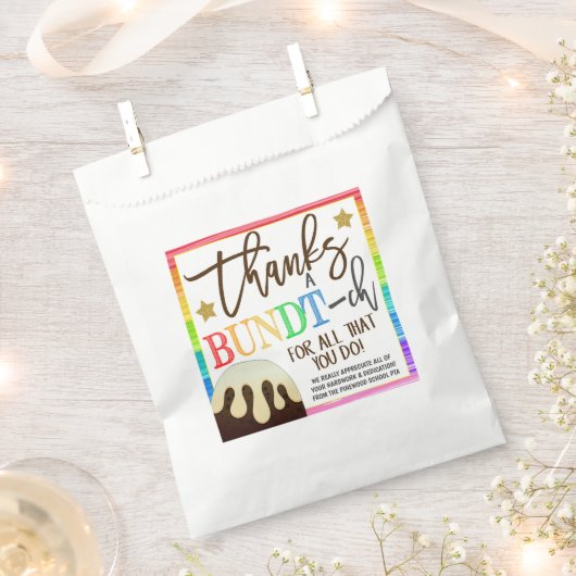 Appréciation Bundt Gâteau Traiter Faveur Sacs (Coupé)