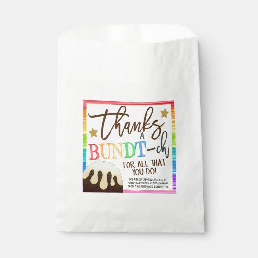 Appréciation Bundt Gâteau Traiter Faveur Sacs (Devant)