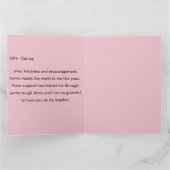 Appréciation de l'enseignant Carte de remerciement (Intérieur)