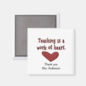 Appréciation de l'enseignant Magnet cadeau de coeu (Recto/Verso)