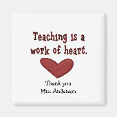 Appréciation de l'enseignant Magnet cadeau de coeu (Devant)