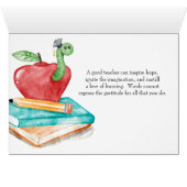 Appréciation de l'enseignant personnalisée (Intérieur Horizontal (Bas))