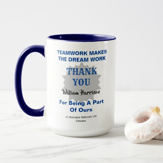 Appréciation des employés Mug personnalisé (Avec donut)