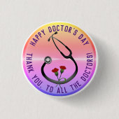 Appreciation Doctor's Day Stethoscoop Ronde Button 3,2 Cm (Voorkant)