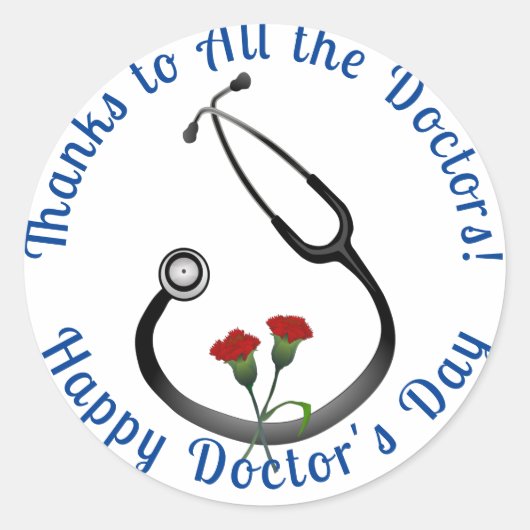 Appreciation Doctor's Day Stethoscoop Ronde Sticker (Voorkant)
