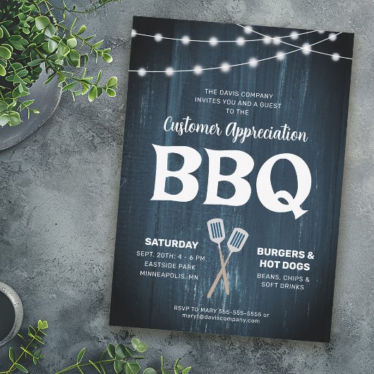 Appréciation du client BBQ Rustic Blue Invitation