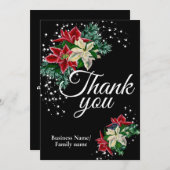 Appréciation du Merci d'affaires Floral Black (Devant / Derrière)