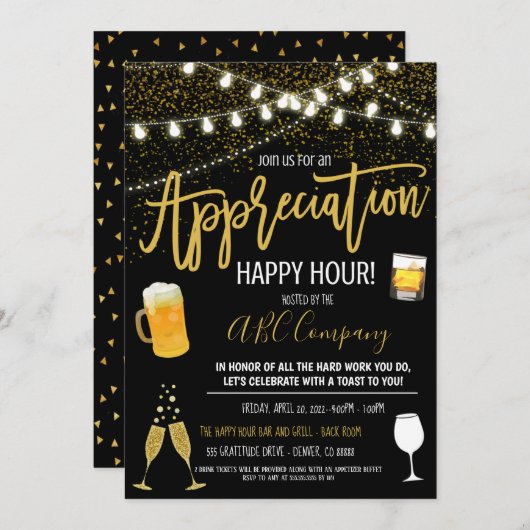 Appréciation Happy Hour Invitation (Devant / Derrière)