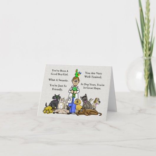 Appréciation ou Carte de remerciements de jour vét (Devant)