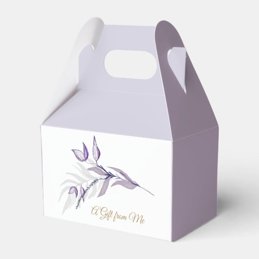 Appreciation Party Favor Paarse gebladerte Bedankdoosjes (Voorkant Zijde)