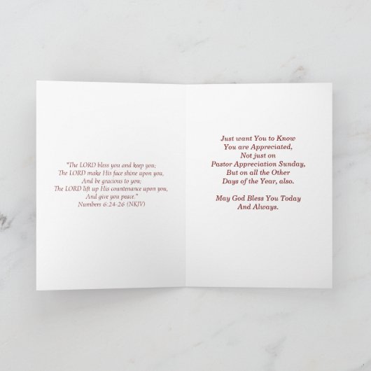 Appréciation PASTOR dimanche - Carte SG (Intérieur)