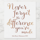 Appreciation Retirement Quote Wijn Etiket (Enkel label)