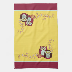 Apprécier la serviette de cuisine de hiboux de