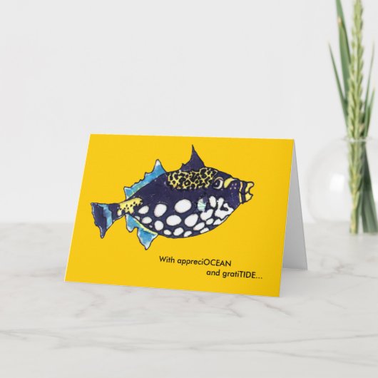 AppreciOCEAN GratiTIDE dessin animé poisson carte (Devant)