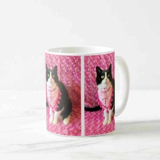 Apprend la Tuxedo Chat Mug rose (Devant droit)