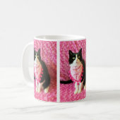 Apprend la Tuxedo Chat Mug rose (Devant gauche)